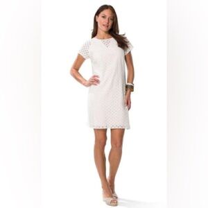 Sail to Sable Eyelet Shift Dress - White Size S